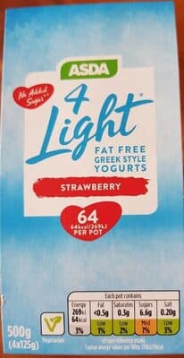 Light Fat Free Green Style Yogurts Strawberry