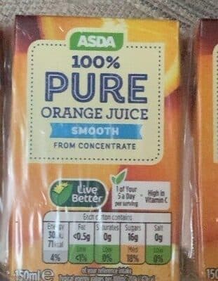 100% pure orange juice
