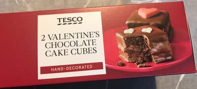 Valentines chocolate cake cube