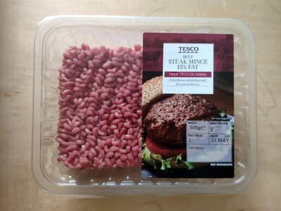 British beef steak mince 15% fat