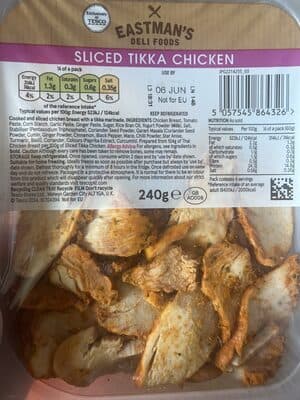 Sliced Cooked Chicken Tikka