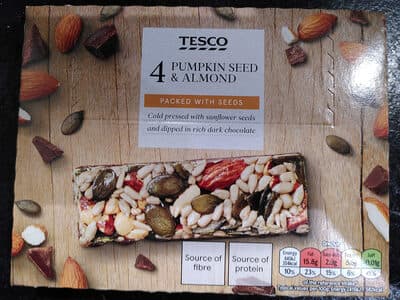 Tesco Pumpkin Seed, Almond And Dark Chocolate Bars