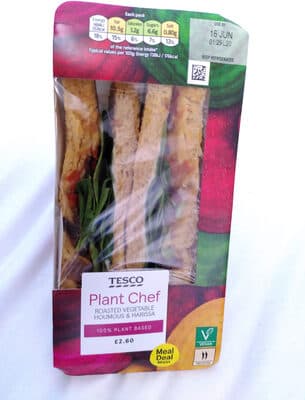 Tesco Roasted Vegetable, Houmous and Harissa Sandwich