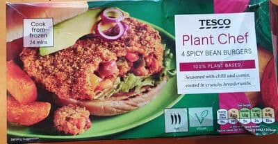 Tesco Plant Chef Spicy Bean Burgers