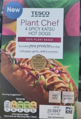 Plant Chef Vegan Spicy Katsu Hot Dogs