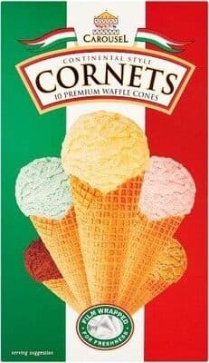 Carousel Continental Style Cornets Premium Waffle Cones