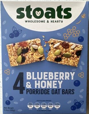 Blueberry and honey porridge oat bars