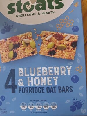 Blueberry & honey porridge oat bar