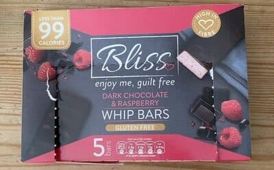 Dark chocolate & raspberry whip bars