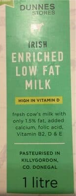 Irish Enriched Low Fat Milk