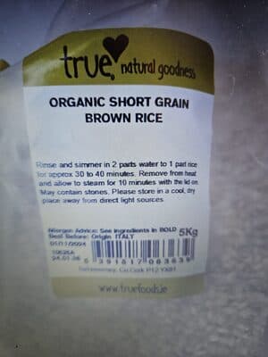 Organic Short Grain Brown Rice