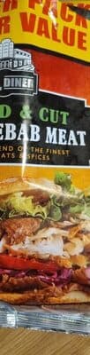 Cooked and cut doner kebab meat