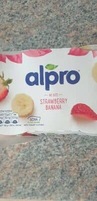 Alpro yoghurt strawberry and banana