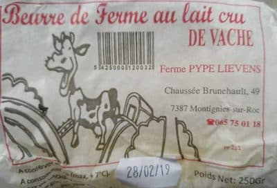 Beurre de ferme au lait cru de vache