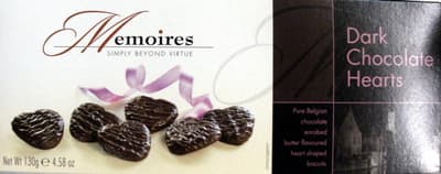 Memoires dark chocolate hearts
