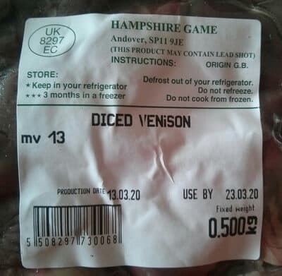 Diced Venison