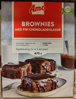 Brownies med fin chocoladeglasur
