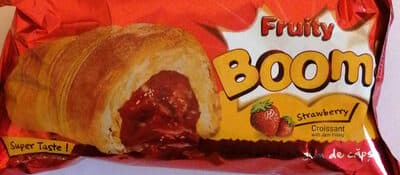 Croissant with strawberry jam