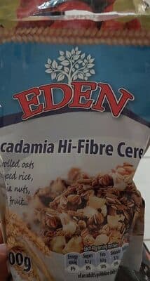 Eden Macademia Hi-Fibre Cereal