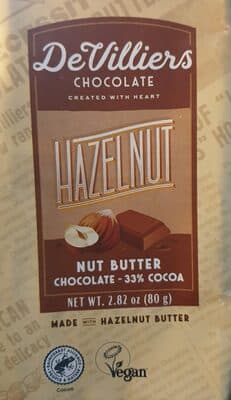 DeVilliers Hazelnut nut butter chocolate