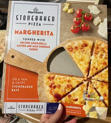 Stonebaked Pizza Margherita Topped with Melting Mozzarella, Mature and Mild Chedder Cheese