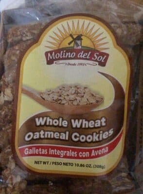 Whole wheat oatmeal cookies