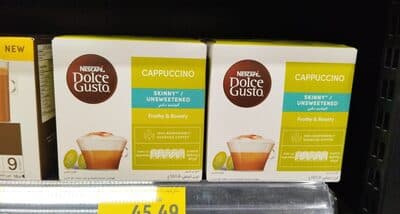 Skinny Cappuccino Capsules of Roast & Ground Coffee and Skim Milk Powder