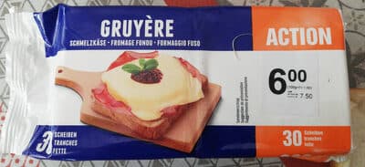 Gruyre fondu tranches