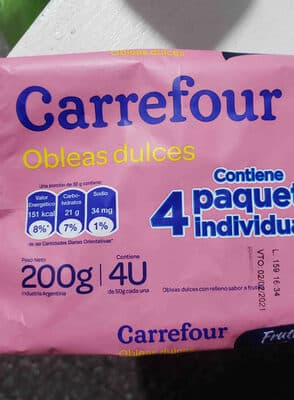 Obleas Frutilla Carrefour