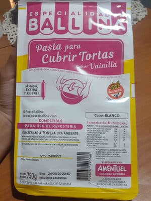 pasta para cubrir tortas fonddam