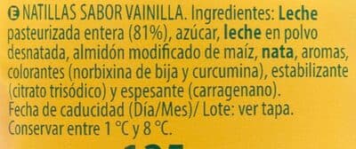 Natillas sabor vainilla