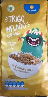 Trigo inflado con miel