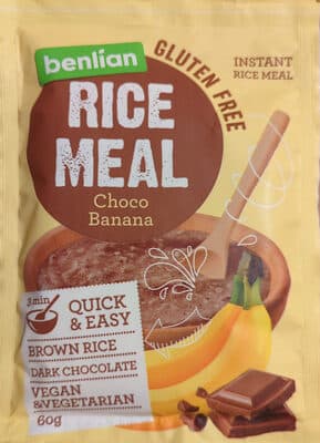 Rice meal, choco banana