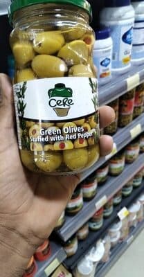Cere Green Olives Stuffed With Red Pepper