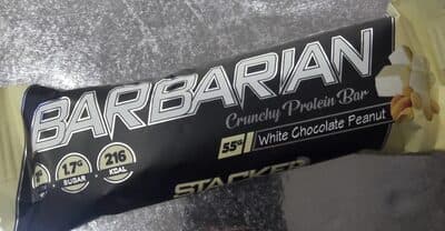barbarian crunchy protein bar white chocolate peanut