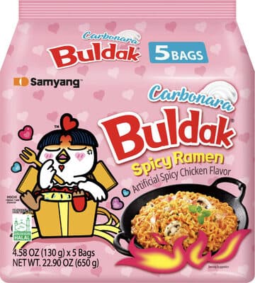 Samyang carbonara buldak hot chicken flavor ramen