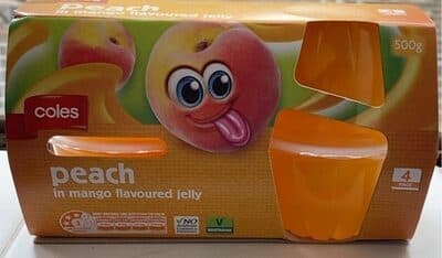 Peach in mango flavoured jelly
