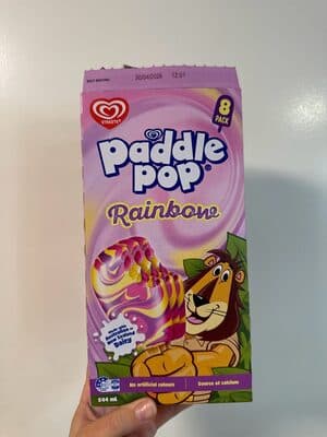 Rainbow paddle pop