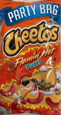 Party bag flaming hot puffs