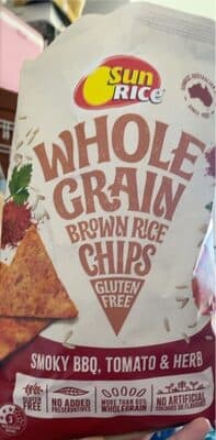 Whole grain brown rice chips
