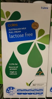 Coles Lactose Free Milk Full Cream