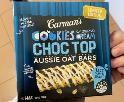 Cookies and cream choc top aussie oat bars