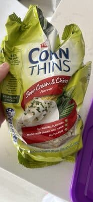 Real Foods Corn Thins Corn Cakes Sour Cream & Chives