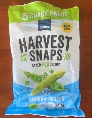 Harvest snaps baked pea crisps original salted