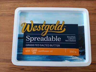Spreadable grass-fed salted butter with The Good Oil sunflower oil