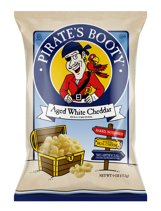 Pirate's Booty Aged White Cheddar Rice & Corn Puffs - 4oz bag
