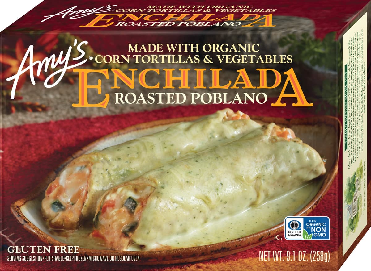 Roasted Poblano Enchilada Made With Organic Corn Tortillas & Vegetables