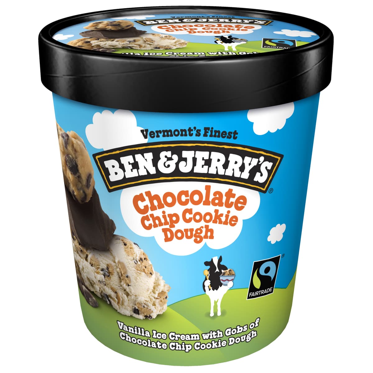 Chocolate Chip Cookie Dough Vanilla Ice Cream With Gobs Of Chocolate Chip Cookie Dough