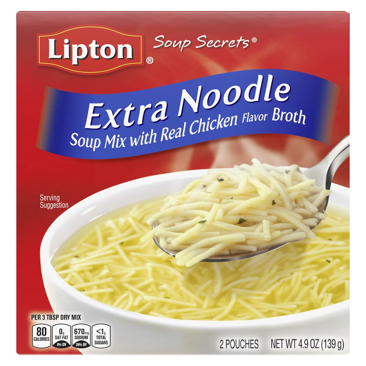 Extra Noodle Soup Mix with Real Chicken Flavor Broth