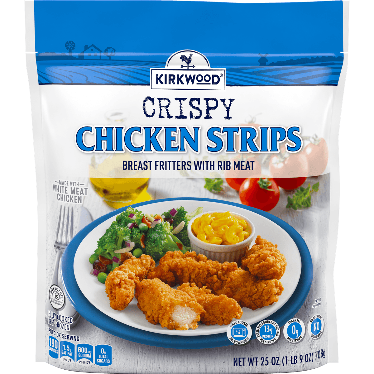 CRISPY CHICKEN STRIPS BREAST FRITTERS WITH RIB MEAT